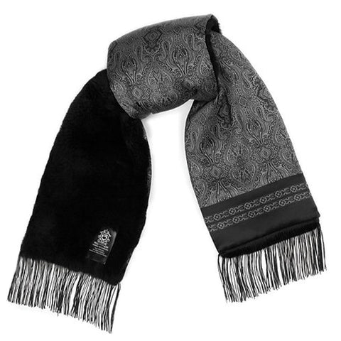 Mens Lucci 100% Silk & Rabbit Fur Scarf #72