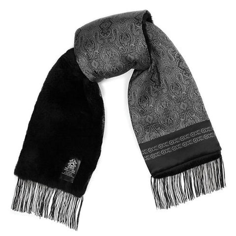 Mens Lucci 100% Silk & Rabbit Fur Scarf #72