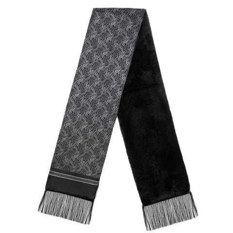 Mens Lucci 100% Silk & Faux Fur Scarf#52