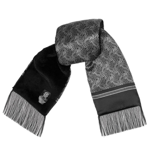 Mens Lucci 100% Silk & Faux Fur Scarf#52