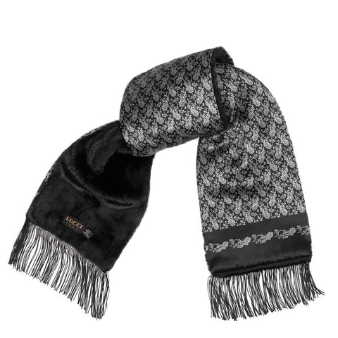 Mens Lucci 100% Silk & Faux Fur Scarf#55