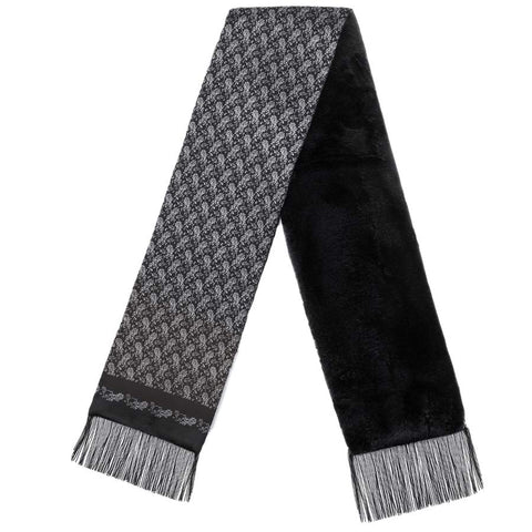 Mens Lucci 100% Silk & Faux Fur Scarf#55