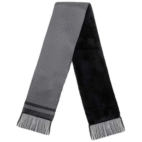 Mens Lucci 100% Silk & Faux Fur Scarf#56