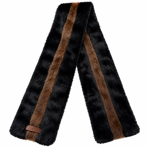 Mens Lucci Black/Brown Fur Shabbos Scarf