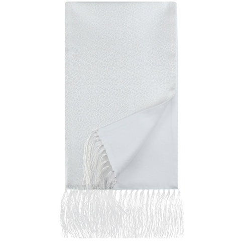 Mens Lucci White Silk Fringe Scarf #1