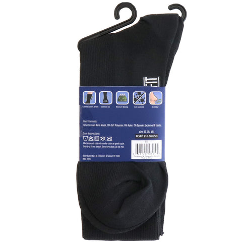 Mens LuxurieFit Modal Long Black Socks