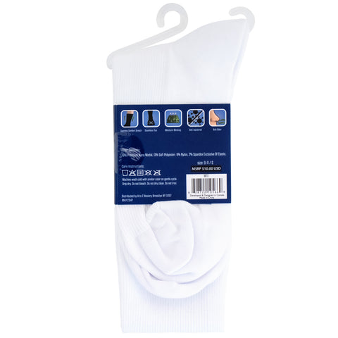 Mens LuxurieFit Modal Long White Socks