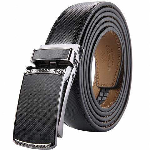 Mens Marino 56" Black Leather Track Belt #200