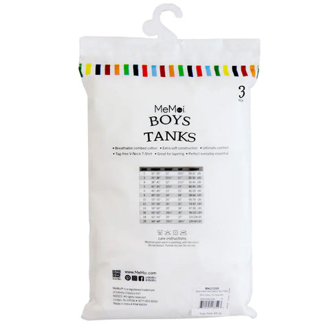 Boys MeMoi Sleeveless Undershirts - 3 Pk.