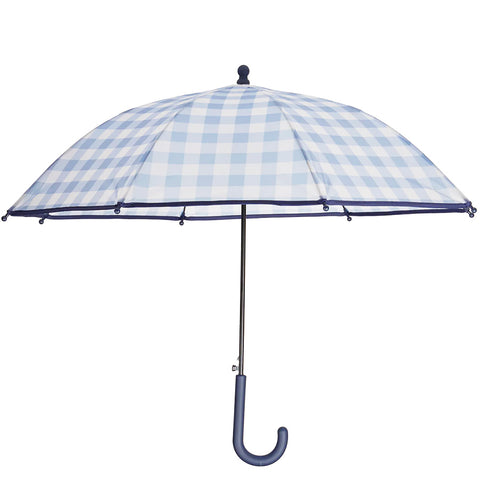 Navy Checked Umbrella