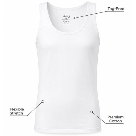 Mens Memoi Sleeveless Undershirts - 2 Pk.