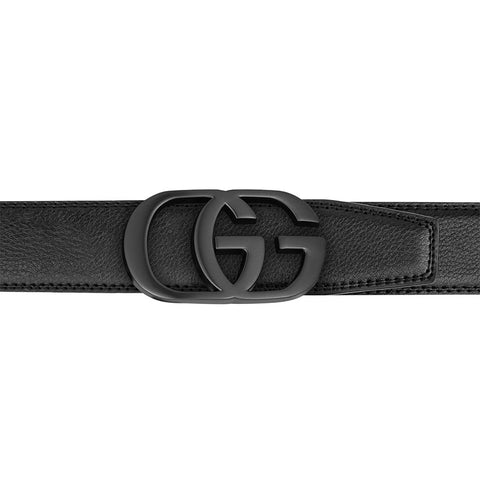 Mens Lucci 62" Black Leather Track Belt #15