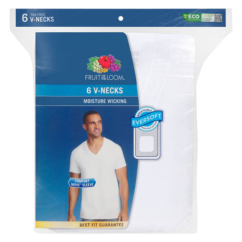 Mens Fruit of the Loom V-Neck Undershirts Size 3X - 6 Pk.