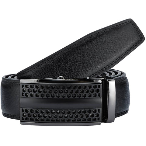 Mens Revonah 56" Black Leather Track Belt #RT24