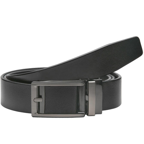 Mens Valentini 44" Black Leather Track Belt #480