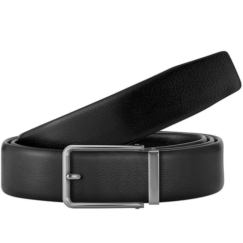 Mens Valentini 56" Black Leather Track Belt #540