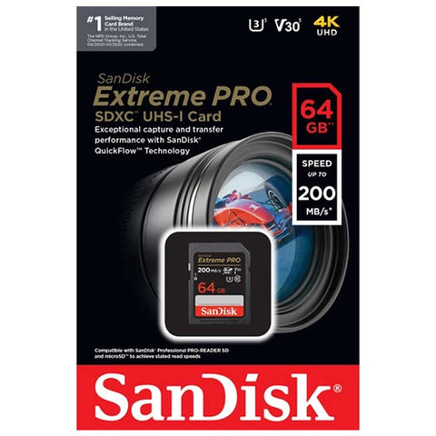 Sandisk 64GB SD Card Extreme Pro