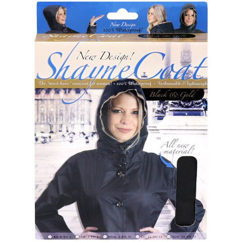 ShayneCoat Ladies Black & Gold Raincoat