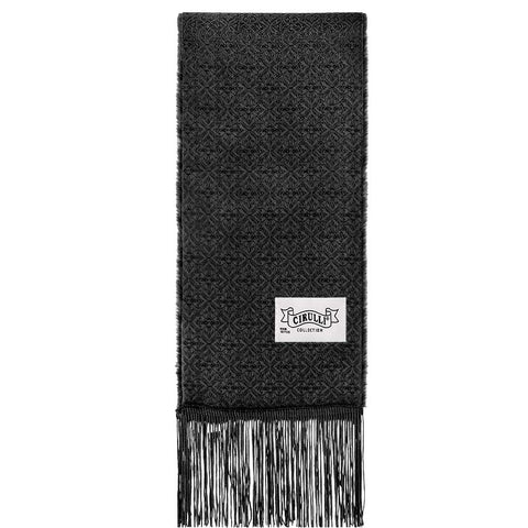 Mens Cirulli Black Shabbos Scarf With Fur #4