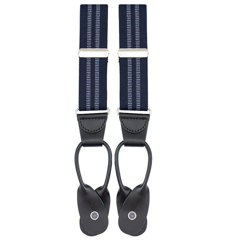 Mens Valentini Suspenders with Buttons #9 Navy