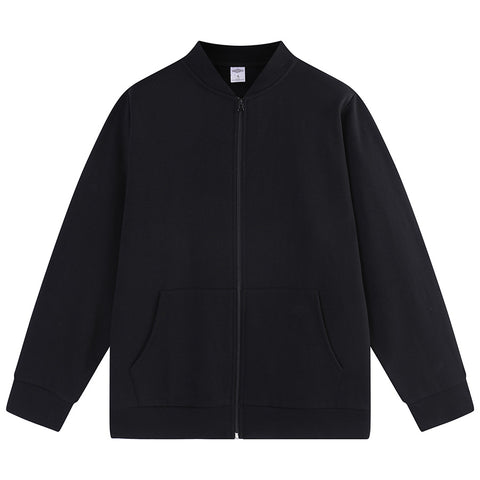 Abstract Black Zipper Sweater w/o Hood