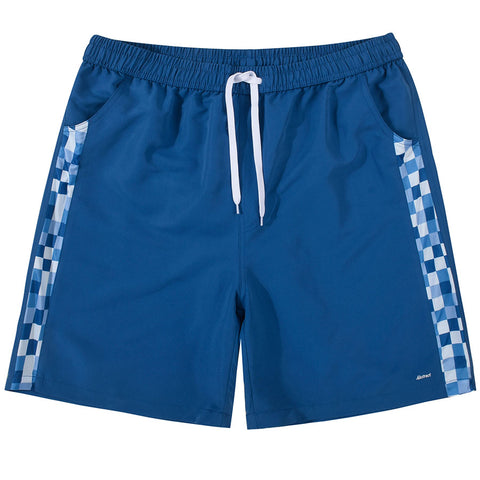 Mens Blue Checked Swim Pants