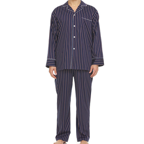 Mens Symmar Tencel Pajamas Brown Striped