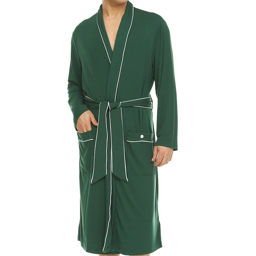 Mens Symmar Micro Modal Morning Robe Green – Drive Goods.com