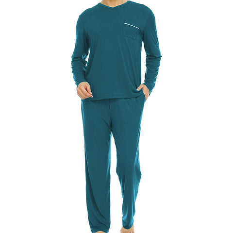 Mens Symmar Micro Modal Pajamas Teal Blue