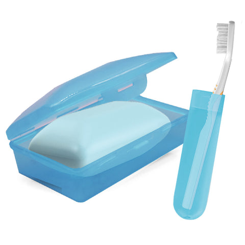 Blue Toothbrush & Soap Holder