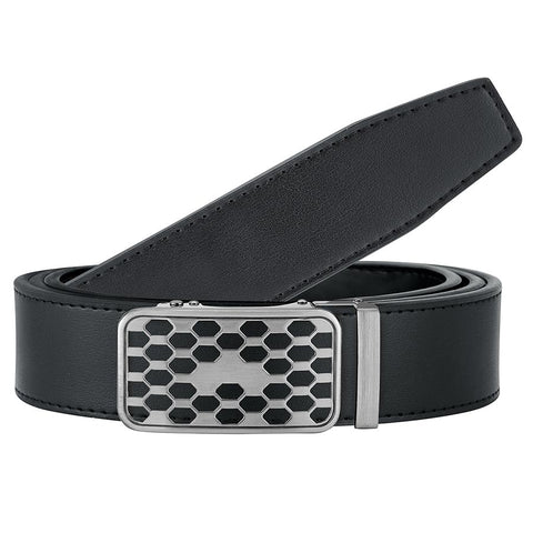 Mens Revonah 56" Black Leather Track Belt #RT63