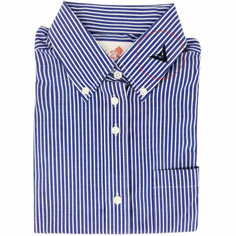 Uniform Shirt Navy Stripe W/ Emblem