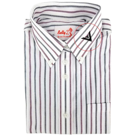 Uniform Shirt Wine Stripe W/ Emblem