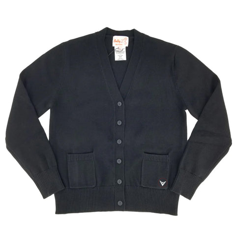 Uniform Buttoned Sweater V-Neck Black