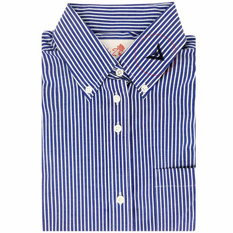Uniform Shirt Navy Stripe W/ Emblem
