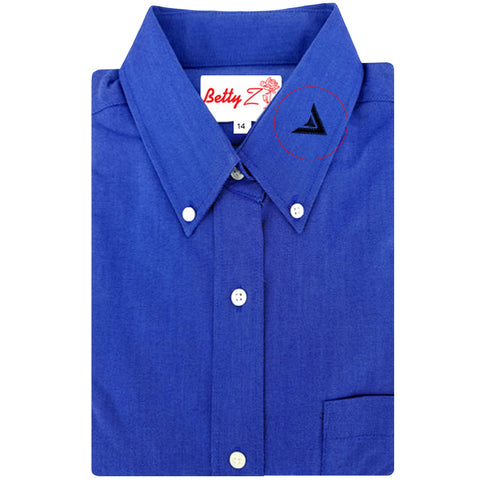 Uniform Shirt English Blue W/ Emblem No Modesty Button