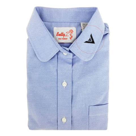 Uniform Shirt Light Blue Round W/ Emblem No Modesty Button