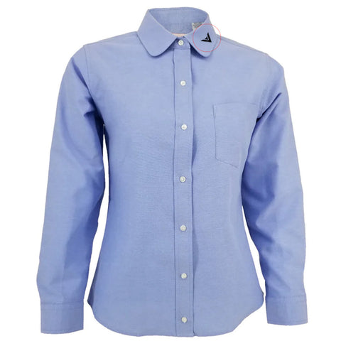 Uniform Shirt Light Blue Round W/ Emblem No Modesty Button