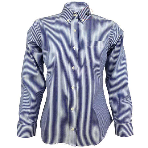 Uniform Shirt Navy Stripe W/ Emblem No Modesty Button