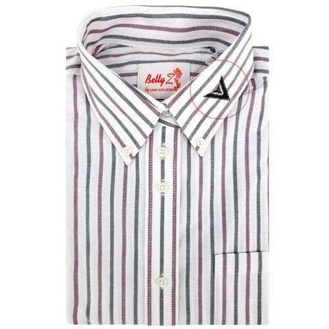 Uniform Shirt Wine Stripe W/ Emblem
