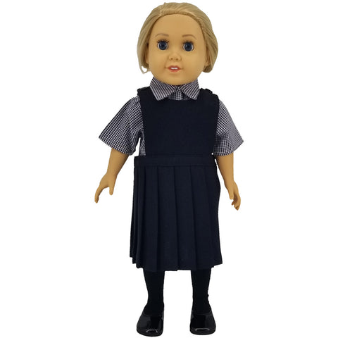 Uniform 18" Doll Clothing Set Navy / Gingham