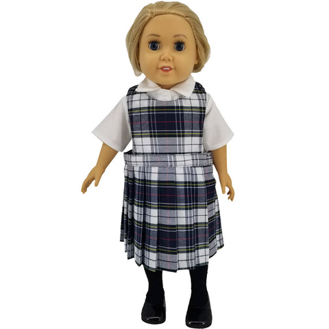 Uniform 18" Doll Clothing Set Plaid 8B