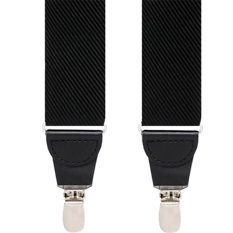 Mens Valentini Black Silk Suspenders Clip #2 Diagonal