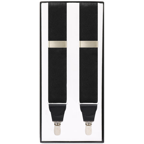 Mens Valentini Black Silk Suspenders Clip #3 Dotted