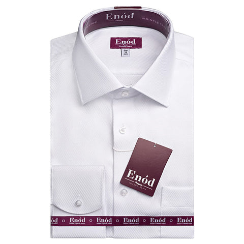 Enod Purple Label White on White 100% Cotton Slim Premium Shirt #19