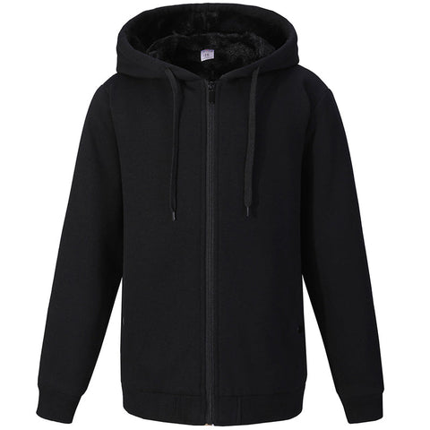 Mens Landskid Black Fur Lined Hoodie