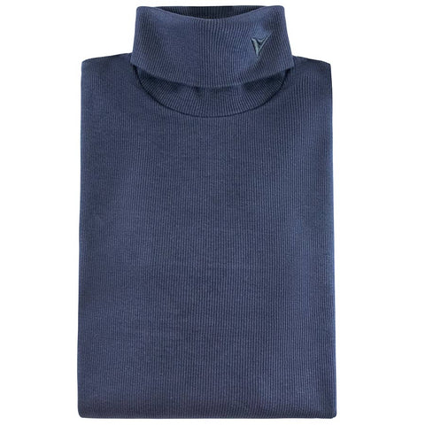 Uniform Ribbed Navy Turtleneck