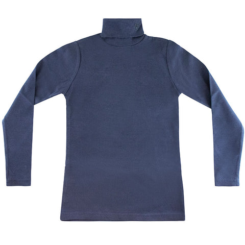 Uniform Ribbed Navy Turtleneck