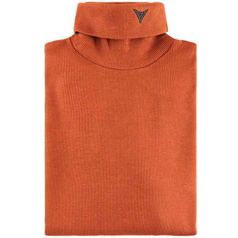 Uniform Ribbed Rust Turtleneck