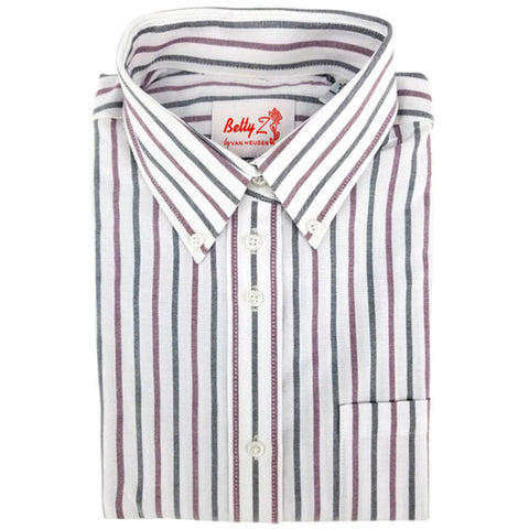 Uniform Shirt Wine Stripe W/ Emblem